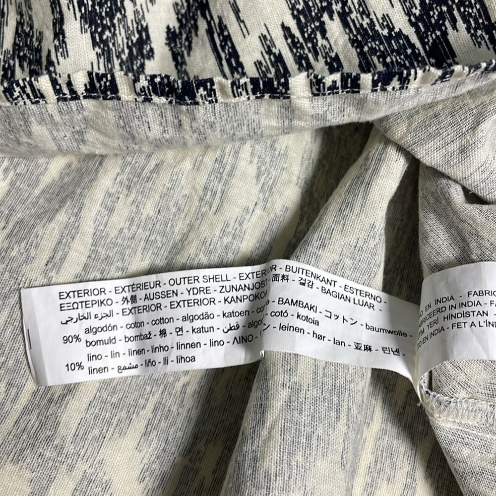 Zara Black and Off-white Dress with Embroidery and Beading Cotton/Linen Blend XL - Picture 14 of 15